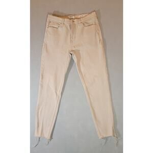 Kensie Light Tan Skinny Jeans Size 8 / 29 Raw Hem Split Ankle